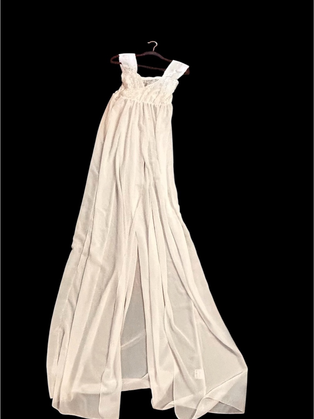 Women's Lace Bodice Nightgown - White sz CL